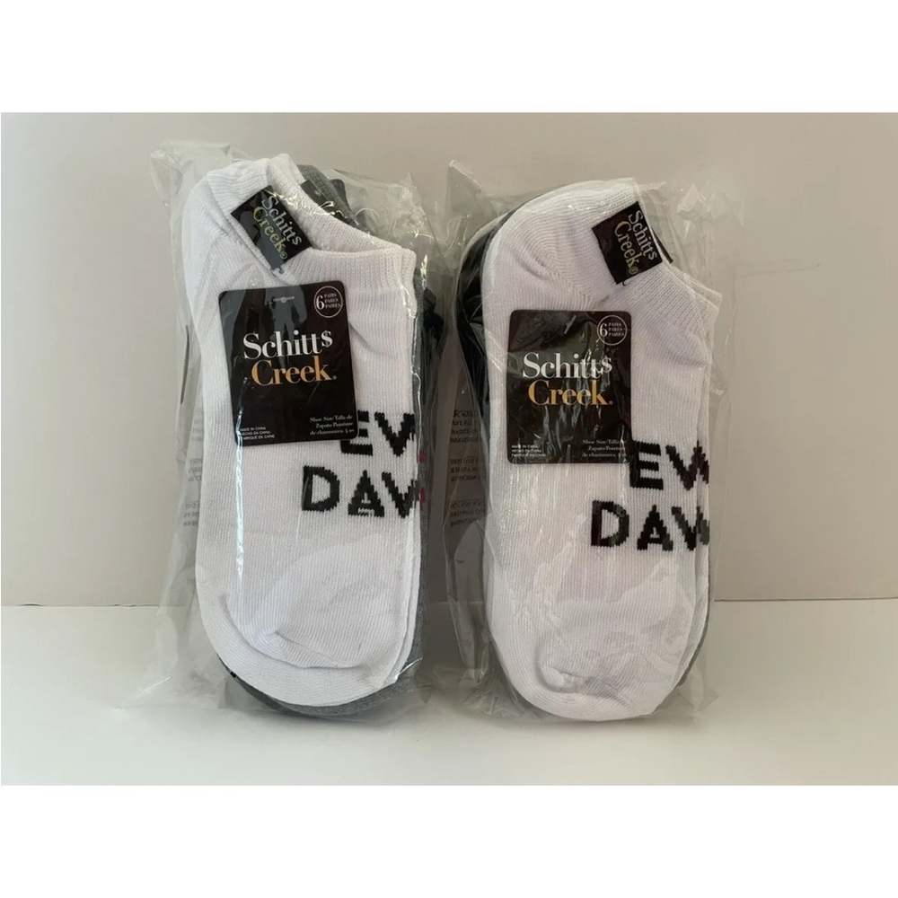 LOT OF 2 -Schitt's Creek 6 PACK Low Cut Socks - Women’s 4-10